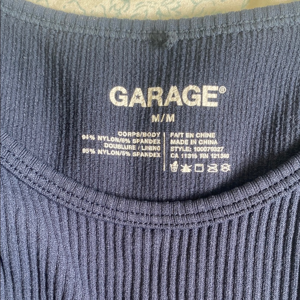 Garage Navy Blue Ribbed Tank Top - Picture 2 of 2